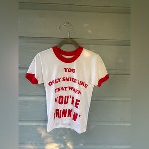 Red and White Graphic Tee